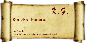Koczka Ferenc névjegykártya