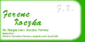 ferenc koczka business card